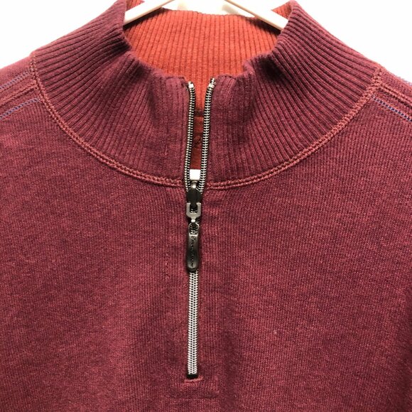 Tommy Bahama Reversible Pullover Sweater Mens Size Large Cotton Maroon - Picture 7 of 8